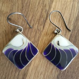 Shell and silver earrings